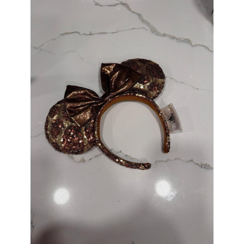 Disney`Parks Minnie Mickey Ear Giraffe Print Sequin Animal Kingdom Headband